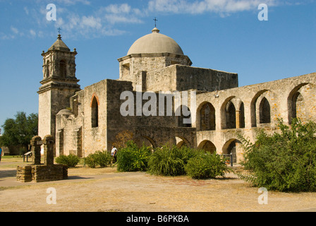 Dome Mission Concepcion San Antonio Texas church religion ancient historic landmark Stock Photo