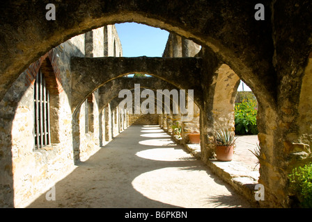 Arches Mission Concepcion San Antonio Texas church religion ancient historic landmark Stock Photo