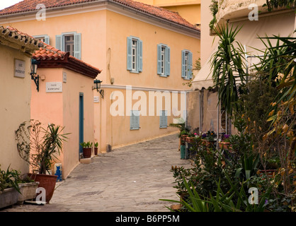 Alley and homes Athens, Greece Stock Photo