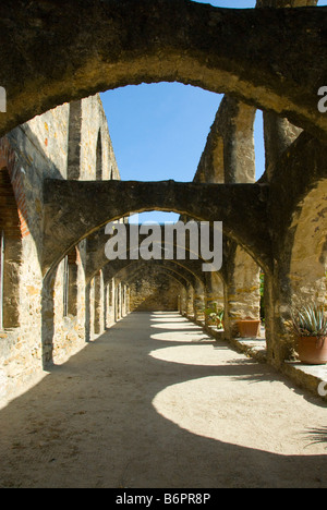 Arches Mission Concepcion San Antonio Texas church religion ancient historic landmark Stock Photo