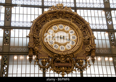 Big old clock in the Musee d'Orsay, Paris Stock Photo