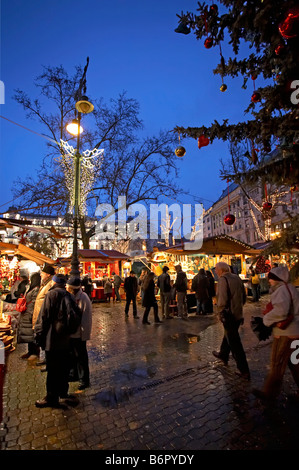 Budapest Christmas market Vorosmarty square Hungary Stock Photo