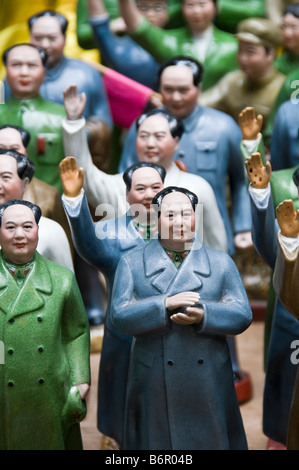 Collection of Chairman Mao figures on sale in Hong Kong Stock Photo