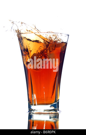 soft drink with a splash isolated on white Stock Photo