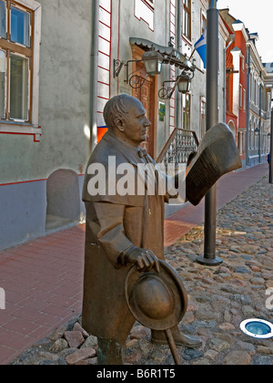 statue of Johann Voldemar Jannsen in the town Pärnu Estonia Baltic states Stock Photo