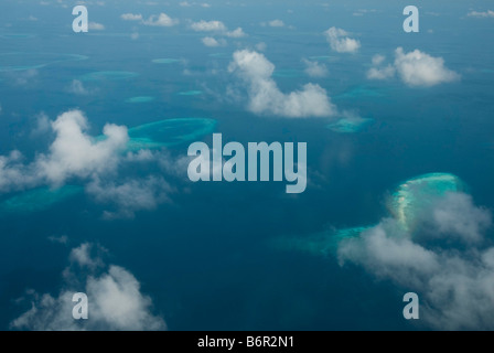 Aerial view of a Desert Island, The Maldives, Indian Ocean, Asia Stock ...