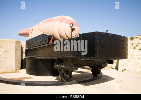 The Armstrong 100 ton gun, Fort Rinella, Kalkara, Malta Stock Photo