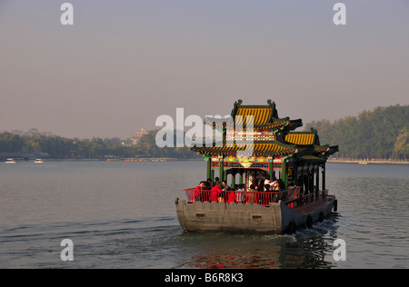 Touristic boat in Beihai park Beijing China Stock Photo