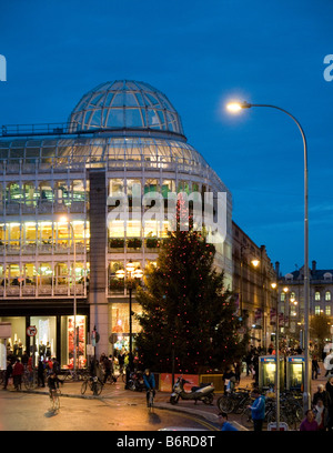 A Christmas tree in front of the St Stephens Green shopping centre Christmas 2008 Stock Photo