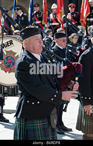 Pipers at firefighters remembrance National Memorial London Stock Photo