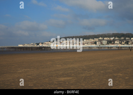 Demolished Grand Pier at Weston Super Mare after the fire Stock Photo