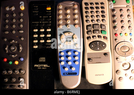 Remote controls for audiovisual equipment Stock Photo