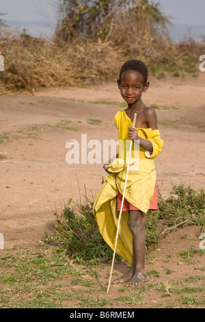 Village boy near Masai Mara Game Park Kenya Africa Stock Photo