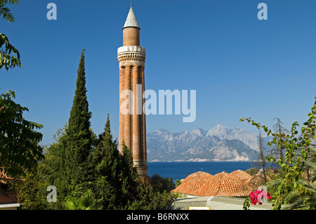 Yivli (grooved) Minaret Antalya Turkey Stock Photo