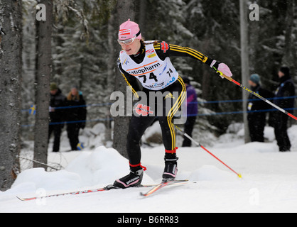 Evi Sachenbacher Stehle, Germany.  The world cup competitions in Gällivare, Sweden 2008 11 22 Stock Photo