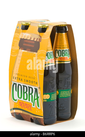 Bottle of Cobra Indian lager beer brewed and bottled in the European Union for Cobra Beer Ltd Stock Photo