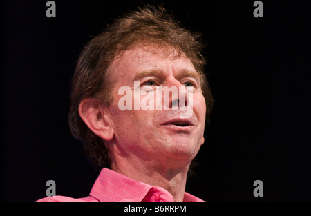 Michael Wood historian speaking on stage at Hay Festival 2008 Hay on Wye Powys Wales UK Stock Photo
