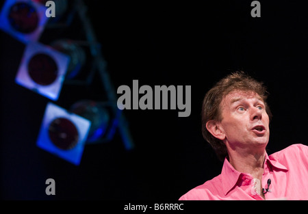 Michael Wood historian speaking on stage at Hay Festival 2008 Hay on Wye Powys Wales UK Stock Photo