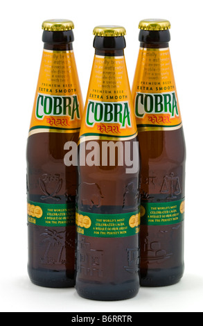 Bottle of Cobra Indian lager beer brewed and bottled in the European Union for Cobra Beer Ltd Stock Photo