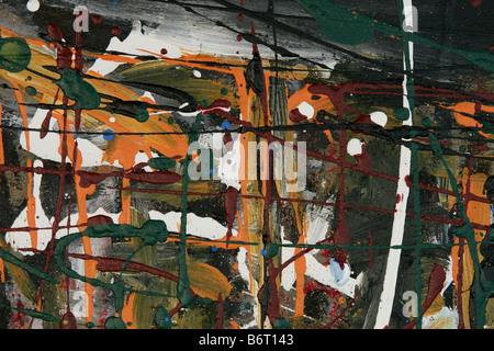 Abstract expressionist painting concentrating on colour and lines Stock Photo