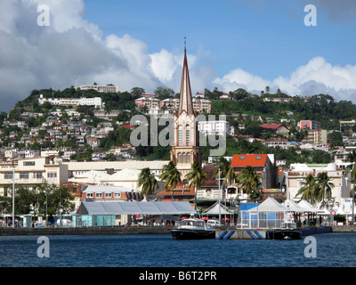 The spire of Cathedrale St Louis in Fort de France in Martinique, the Caribbean in the West Indies Stock Photo