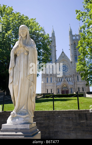 Statue in front of church.  Guelph, Ontario, Canada Stock Photo