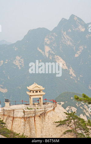 stone pagoda on the East Peak of the holy mountain Hua Shan Xi an China Stock Photo