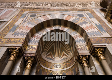 main mihrab, qibla iwan, Sultan Hasan complex, Cairo, Egypt Stock Photo