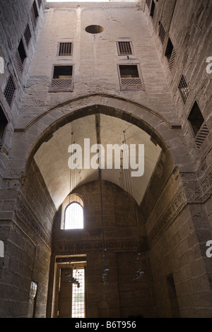 courtyard and iwan, Shafi'i madrasa, Sultan Hasan complex, Cairo, Egypt Stock Photo