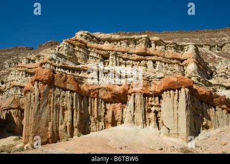 Sandstone fluted cliffs near campground at Red Rock Canyon State Park between towns of Ridgecrest and Mojave California USA Stock Photo