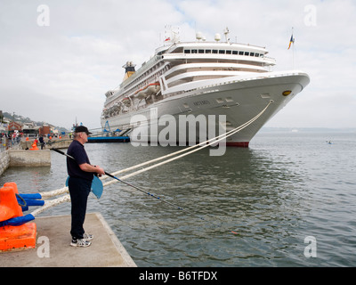 Former P&O cruise ship 'Artemis' berthed at the port of Cobh, County Cork, Republic of Ireland Stock Photo