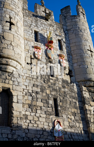 Micklegate bar gatehouse, forms the southern entrance to the city of York in Yorkshire, England and constructed in the 12th century,UK Stock Photo