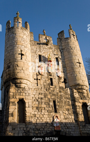 The medieval gatehouse Micklegate bar, york city centre, yorkshire,England built in the 12th century Stock Photo