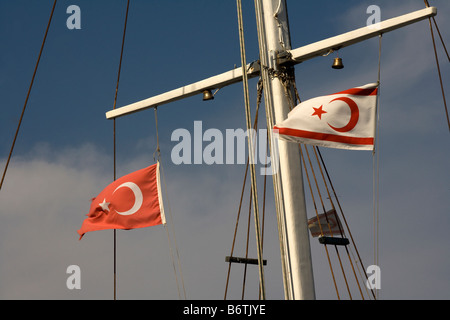 turkish and turkish cypriot flag Stock Photo