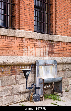 Image of the outdoor prison yard latrine at the Prison Museum in Deer Lodge Montana Stock Photo