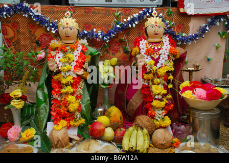 Gouri or Gauri (Hindu Deity Goddess Durga) decoration, Pune Stock Photo ...