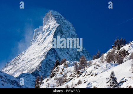 The Matterhorn from Zermatt Switzerland Stock Photo