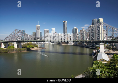 Story Bridge and Brisbane River Brisbane Queensland Australia Stock Photo