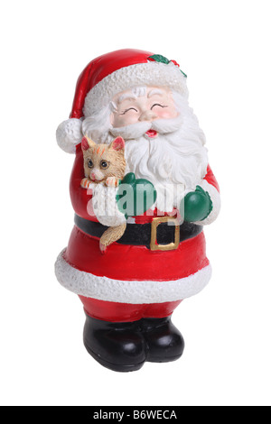 Santa Claus figure cut out isolated on white background Stock Photo