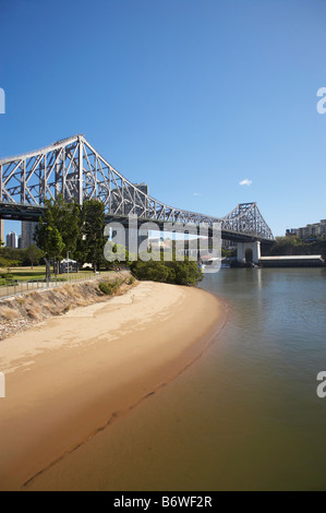 Story Bridge Kangaroo Point and Brisbane River Brisbane Queensland Australia Stock Photo