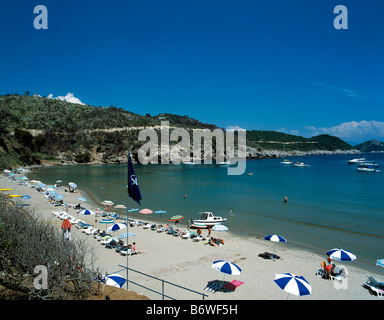 Sunj Beach and Bay, Lopud, Elaphite Islands, Croatia Stock Photo