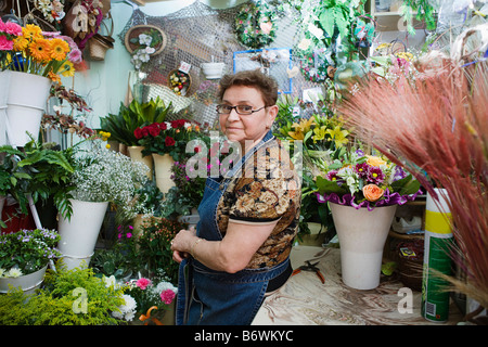 Florist in Shop Stock Photo