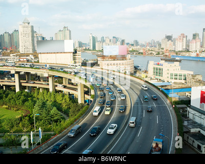 Elevated highway in shanghai Stock Photo