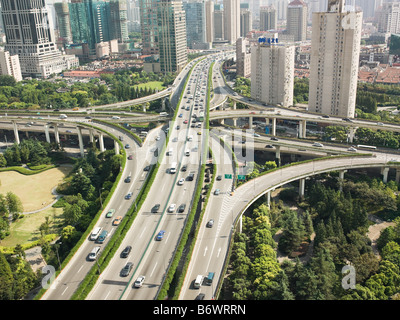 Elevated highway in shanghai Stock Photo