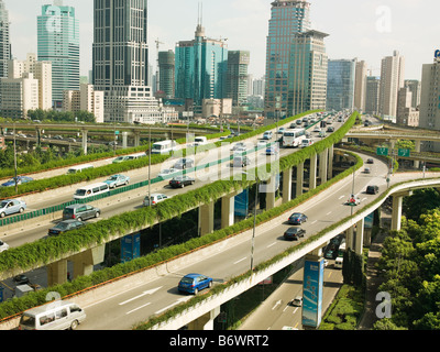 Elevated highway in shanghai Stock Photo