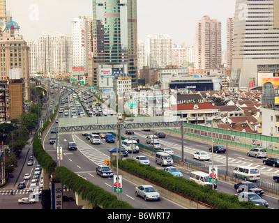 Elevated highway in shanghai Stock Photo