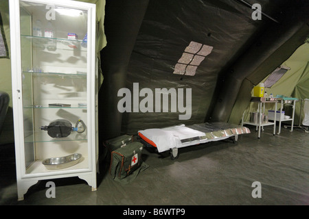 Inside a Portuguese Army medical tent Stock Photo