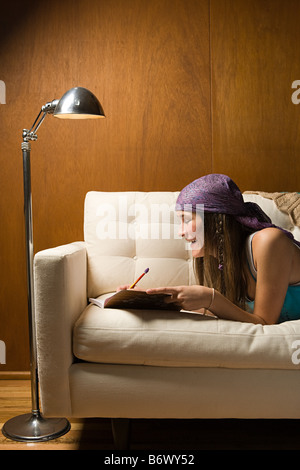 Teenage girl with diary Stock Photo