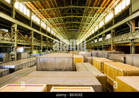 Crates in a warehouse Stock Photo