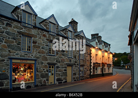 Dolgellau town center Typical buildings Ceredigion Wales UK Stock Photo